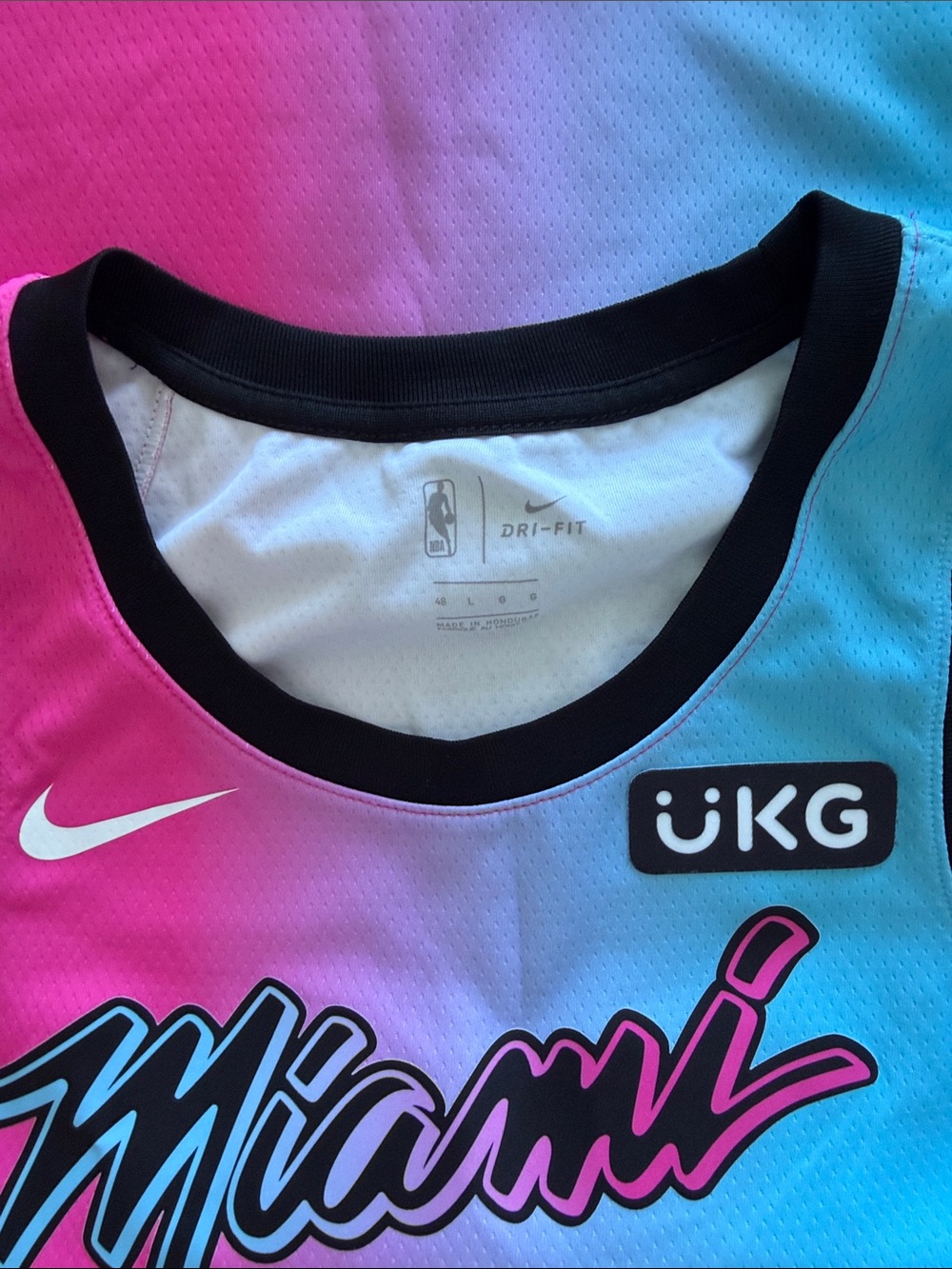 NBA Miami Gradient Pink and Blue #14 Basketball Jersey - Picture 3 of 3